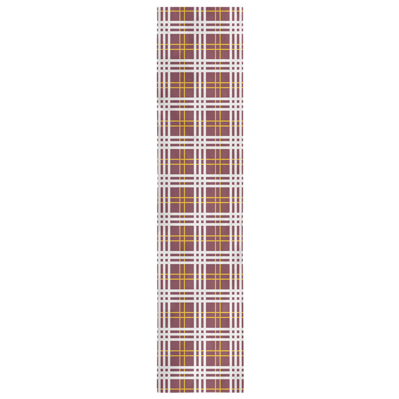 Paid Polyester Table Runner, 72" L x 16" W, Burgundy/Gold/White