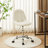 Modern Upholstered Armless Office Chair With Wheels, Adjustable Height Mid-Back Swivel Desk Chair-716585845