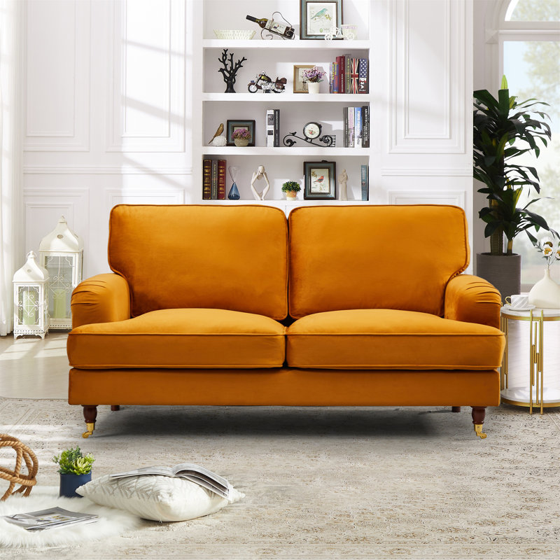 Gorby Velvet Sofa, 2, Orange