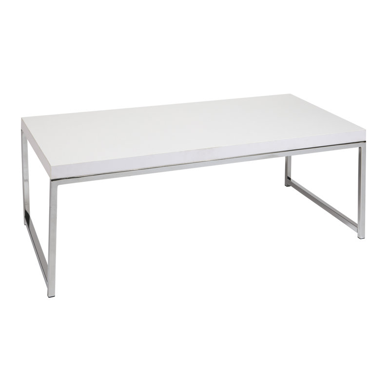 Agadir Coffee Table, Chrome/White
