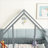 Kid’s bedroom: neutral gray solid pine house-shaped platform bed with fence and guardrails, fits twin size mattress for restful sleep and imaginative play-364459312-364459318