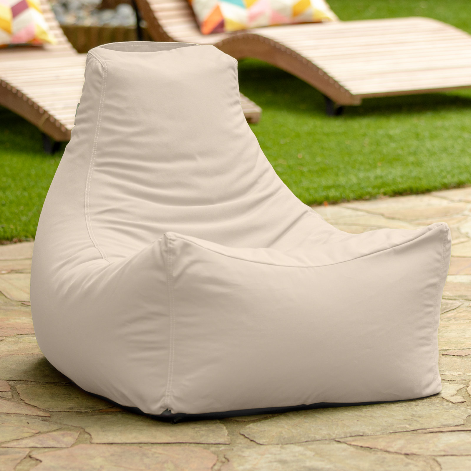 Juniper Outdoor Bean Bag Patio Chair, Pearl Acrylic