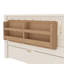 Lit double beige en bois de pin avec lit gigogne pour un sommeil confortable-129990047-129990050