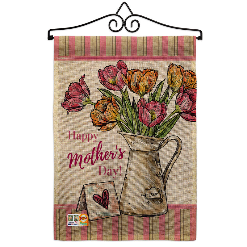 Bouquet de bouquet de polyester de 2 côtés 13 x 19 po ensemble de drapeau