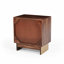 Walnut Tone Wooden Bedside Table Equipped With Single Storage Drawer