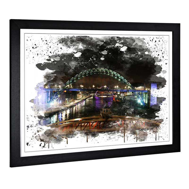Tyne Bridge Newcastle - Wall Art, 45cm H x 62cm W, Framed Picture