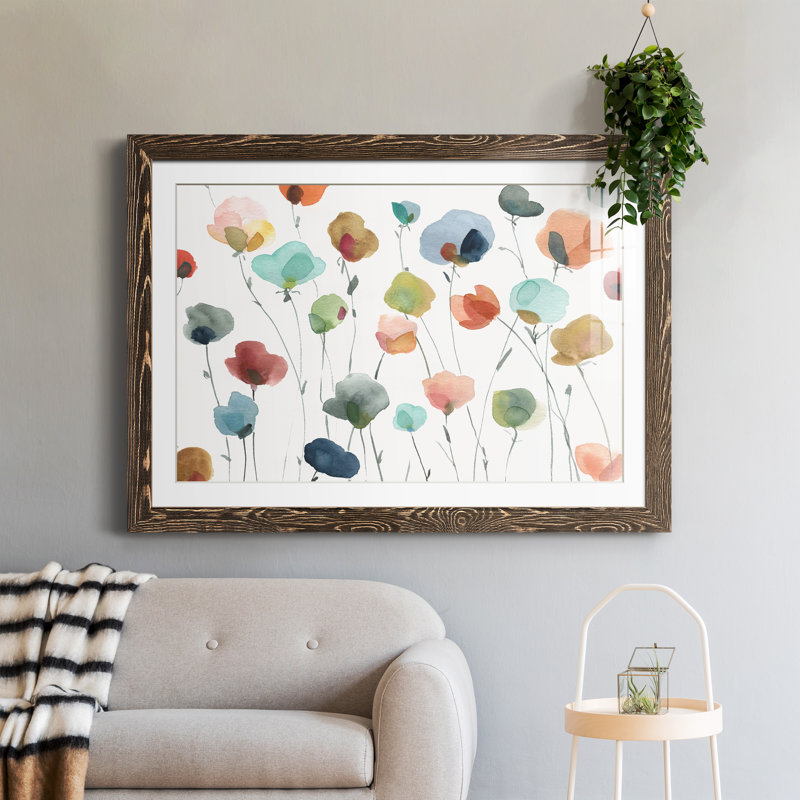 Lollipop Field - Peinture encadrée, H 37,5 po x l 27,5 po x P 1,5 po, Noyers