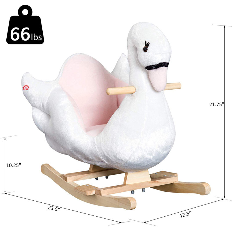 Kids Plush Toy Swan Style Rocker