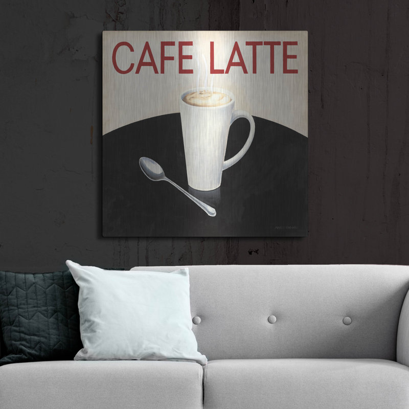 Art mural en métal Red Barrel Studio® «Cafe Moderne 1» par Marco Fabiano, H 36 po x l 36 po