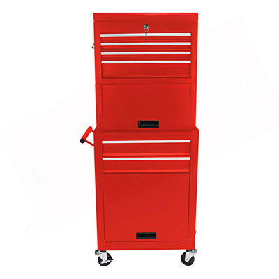 Armoire à outils, coffre à outils roulant verrouillable à 6 tiroirs avec 4 roues universelles, armoire d'entrée