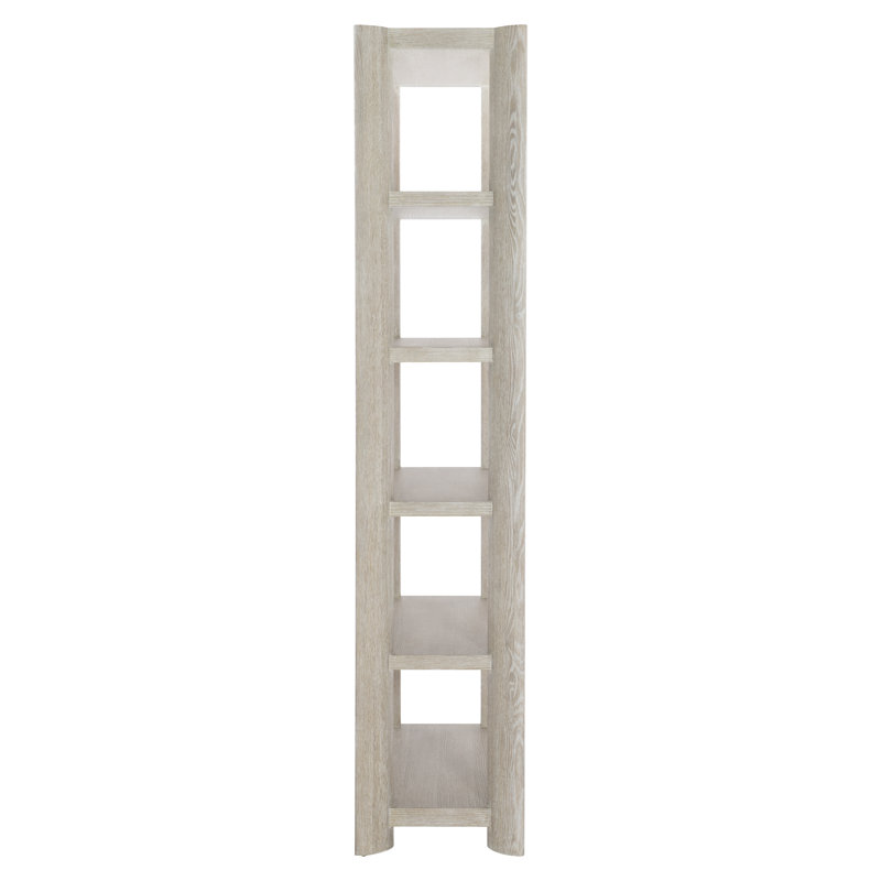 Arlyn Transitional White Oak Adjustable Etagere Bookcase