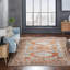 Tribal Elegance Orange/Rust/Grey Hand-Knotted Wool Area Rug-165057915-200008130