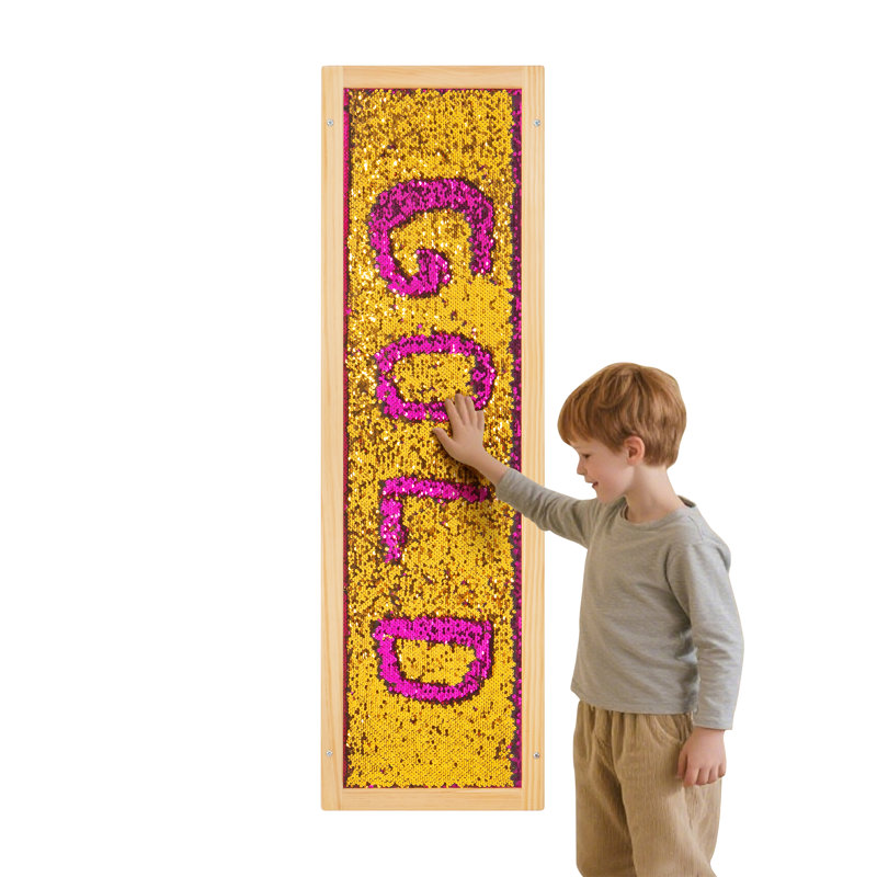 Sequin Sensory Wall Frame-39"x12" Flip Sequin Fabric Sensory Panel for Kids - Reversible Wall-Mounted Sequin Board with Multiple Color Options for Sensory Room, Therapy & Home