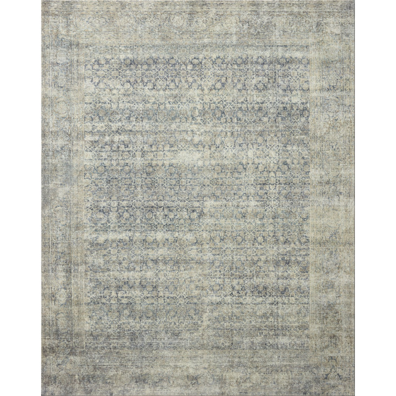 Amber Lewis x Loloi Morgan bleu / naturel Tapis Cloudpile, 8 pi 3 po x 11 pi 3 po