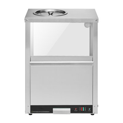 Commercial Stainless Steel Nacho Chip Warmer Display Case - 80L Heated Food Merchandiser for Popcorn & Snacks