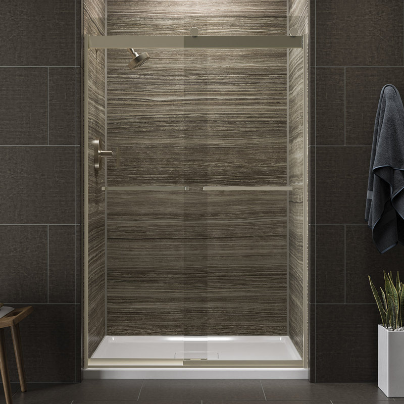 Porte de douche coulissante Levity H 44-5 / 8 - 47-5 / 8 po L avec 3/8 po Verre transparent épais
