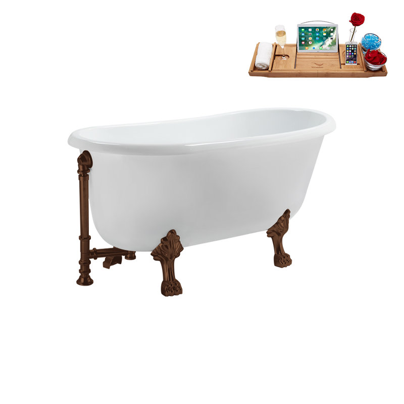 57.5'' x 29.5'' Soaking Acrylic Bathtub, Matte Oil Rubbed Bronze, Matte Oil Rubbed Bronze
