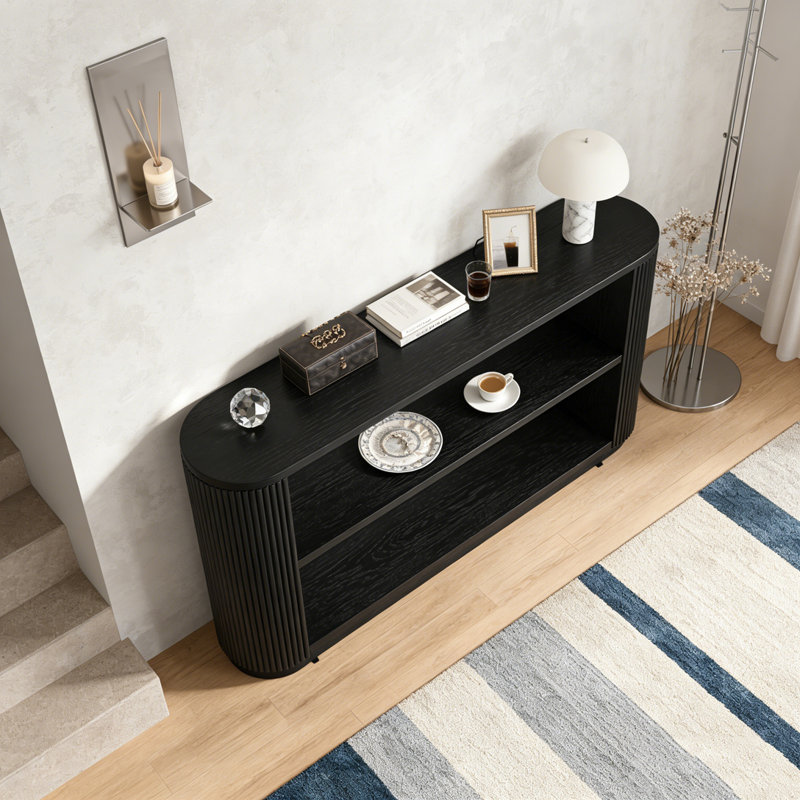 Modern Entryway Console Table, Black