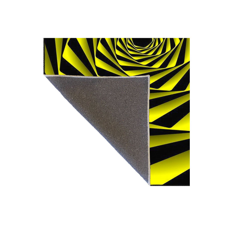 Tapis jaune lavable à motif géométrique infini, Tapis de couloir 2 pi 6 po x 6 pi 7 po inclus