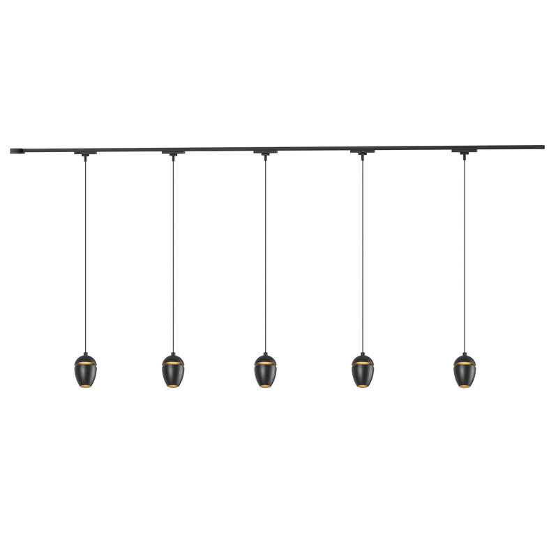Eloa 81-in Gold dimmable LED Trilo Ceiling Kit, Matte Black