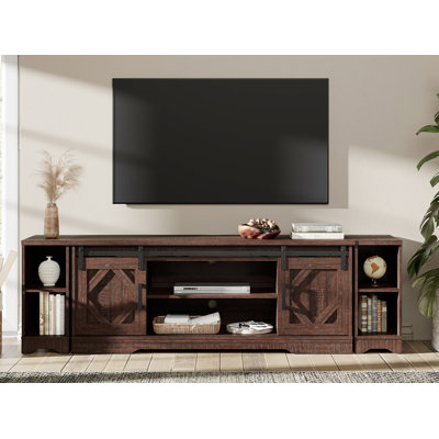 Laziza 3 in 1 Modern Farmhouse TV Stand for up to 85" TVs,Wood Entertainment Center with Open Storage for Living Room