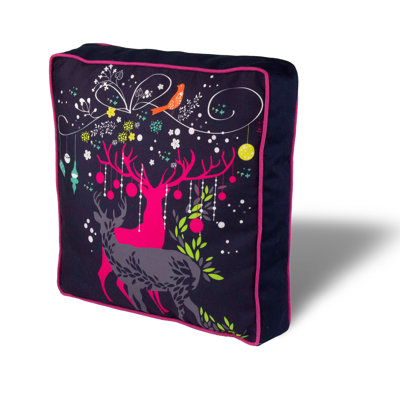 Premium Square Cushion, 16.5 x 16.5 inches, 50% Cotton / 50% Polyester | Washable & Ironable with Concealed Zip | Silicone Filling for Ultimate Comfort | Removable Cover, Perfect for Home Decor & Relaxation