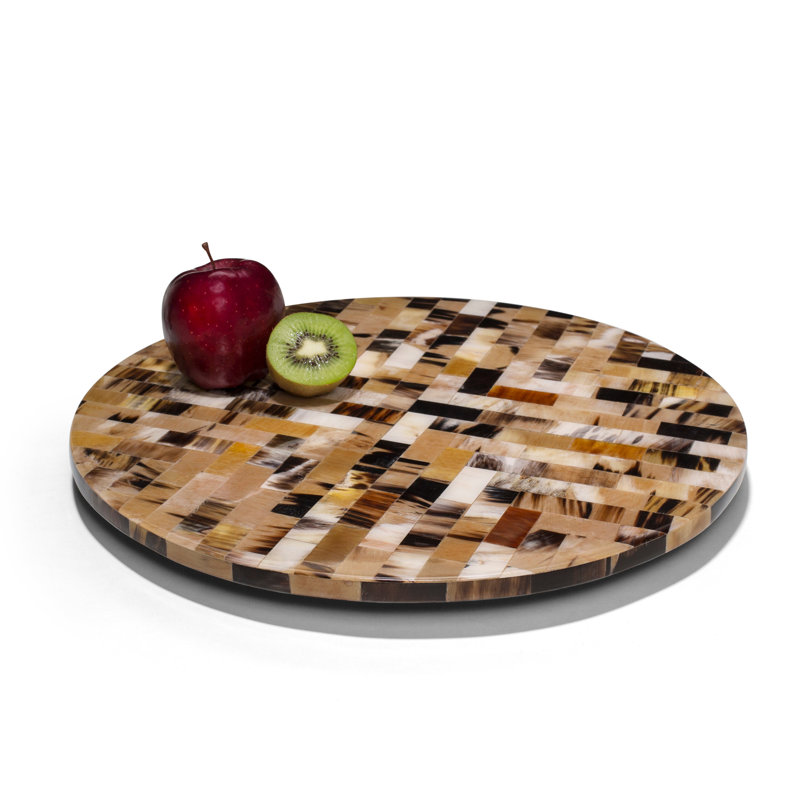 Handmade Decorative Plate, Patchwork, Brown/Tan