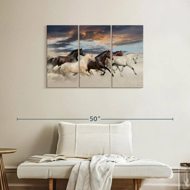 Galloping Desert Horses, 24" H x 38" W