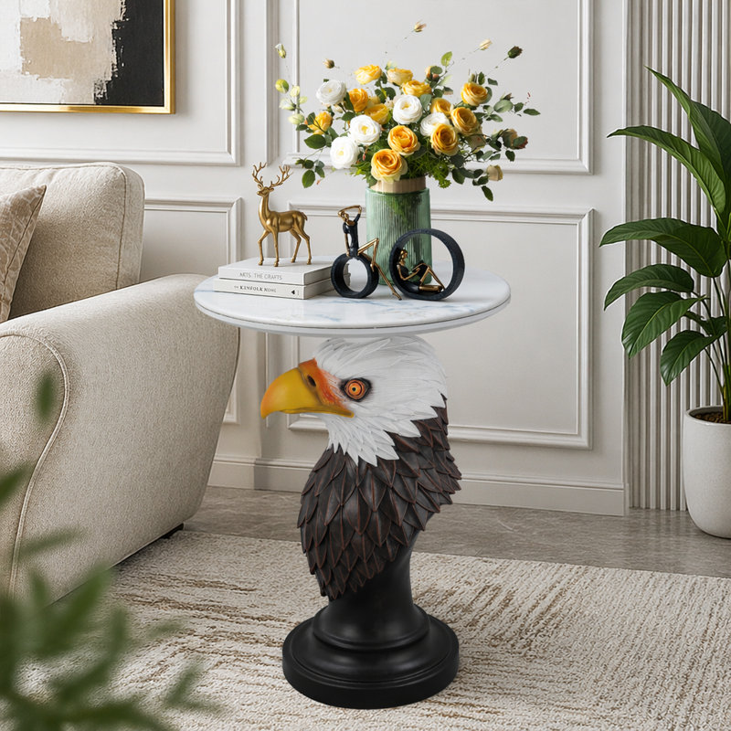 Tables d'appoint de table d'appoint, Brown + Antique White-Eagle