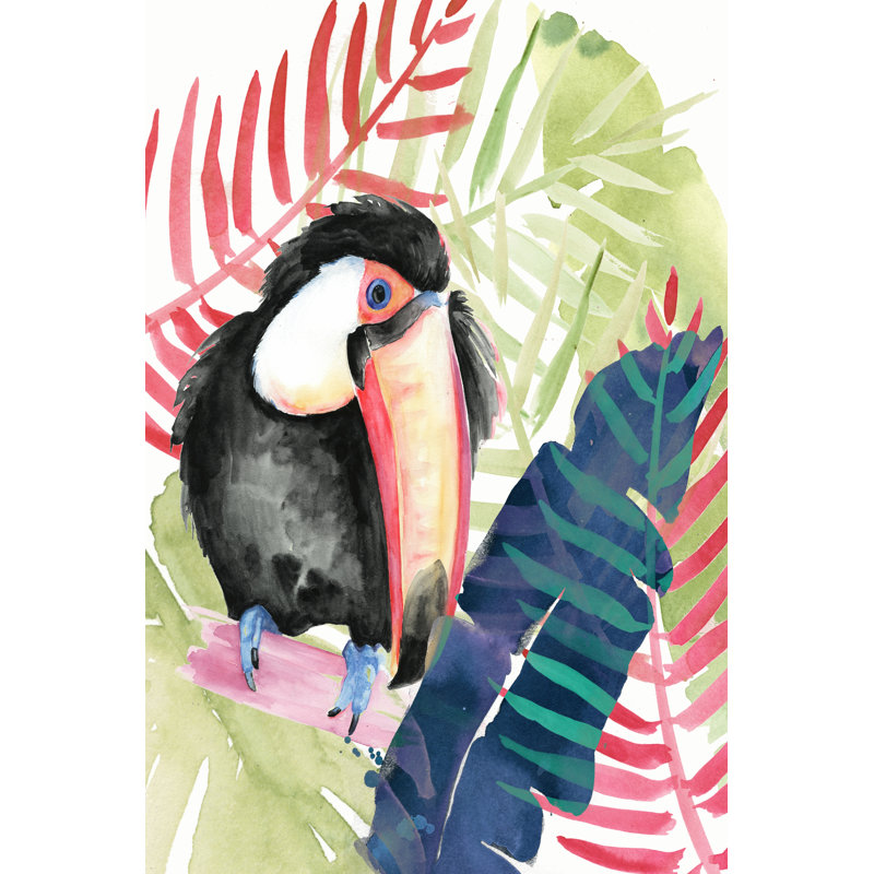 Toucan Palms II by Jennifer Paxton Parker - Wrapped Canvas Painting, 46cm H x 30cm W x 3.8cm D