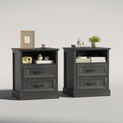 23.6" Tall 2-Drawer Nightstand Set for Bedroom by Winston Porter