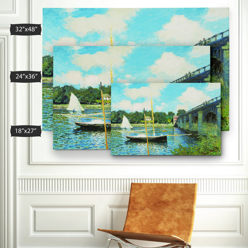 « japanese foot bridge » par claude monet print, H 24 po x l 36 po x P 1,5 po, Toile tendue