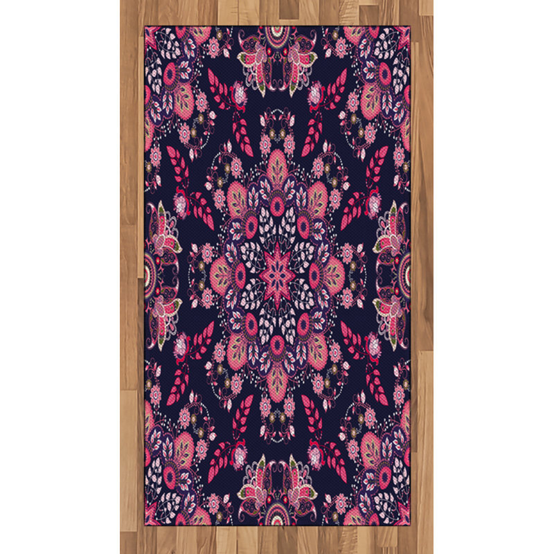 Ethnic High Density Long Fiber Poly Threads Decorative Area Rug Carpet, Rectangle 2'7" x 5'