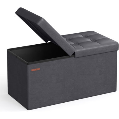 Repose-pieds pliant avec rangement, banc de rangement, repose-pieds, 15 x 30 x 15 pouces, capacité de charge de 660 lb, pour entrée, salon, chambre à coucher, bureau à domicile