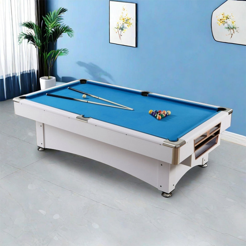 Pool Table, 32'' H x 52'' W x 96'' L, White, Blue