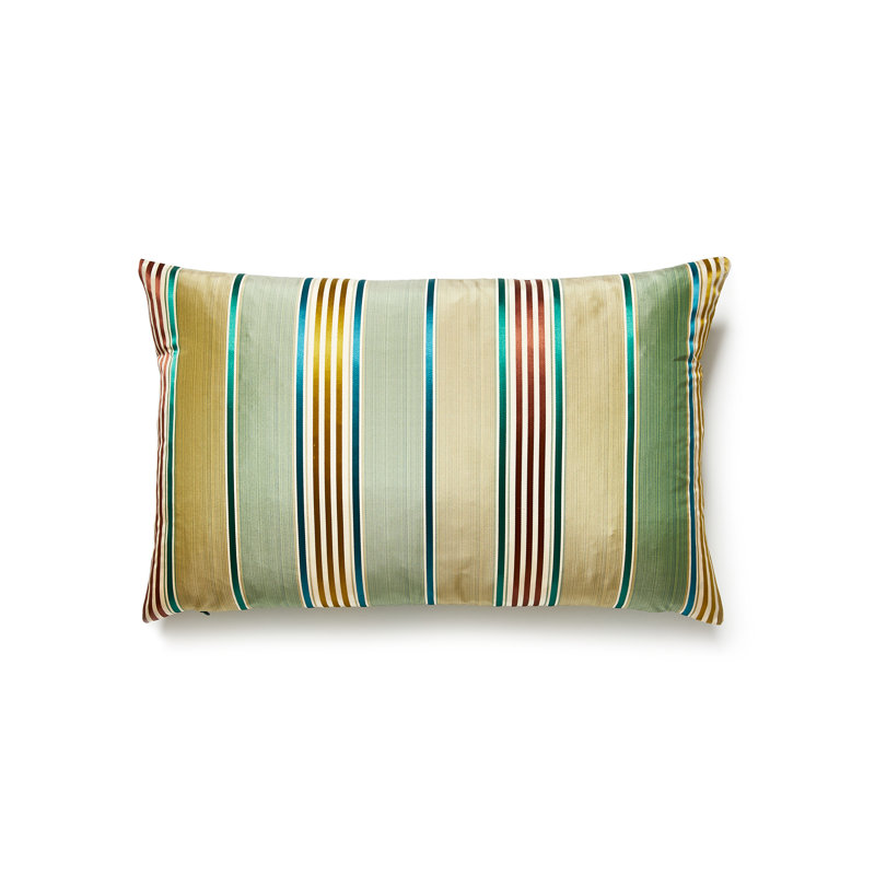 Charlotte Silk Lumbar Pillow Cover & Insert, Moss