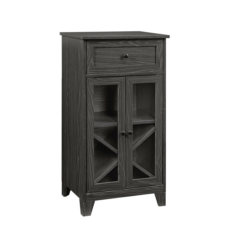 Bar classique avec porte en verre avec rangement pour bouteilles