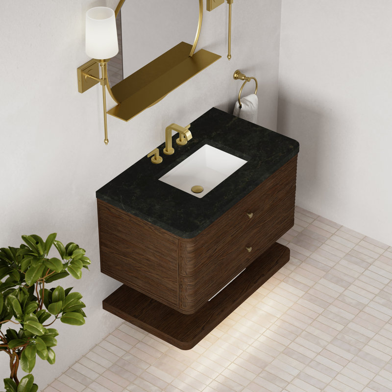 Allamari 36" W Single Vanity, Phantome Eclos, 8" Widespread, Sable Oak