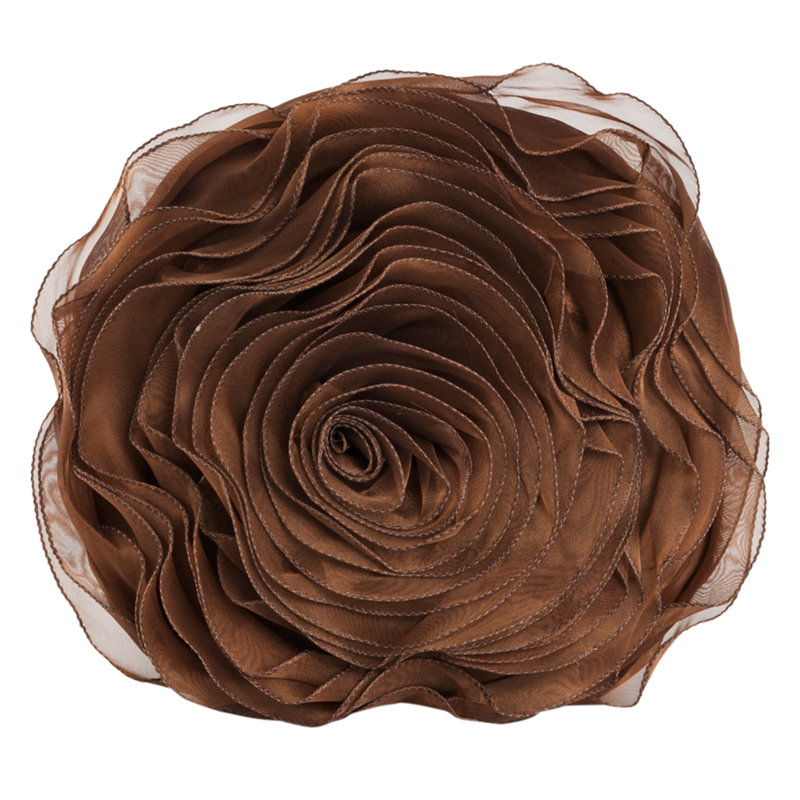 Chocolate Rose Design Polyester Throw Pillow
