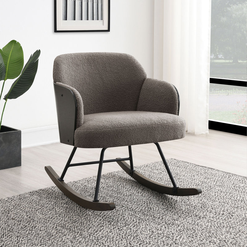 Chaise berçante rembourrée Valera, Gris