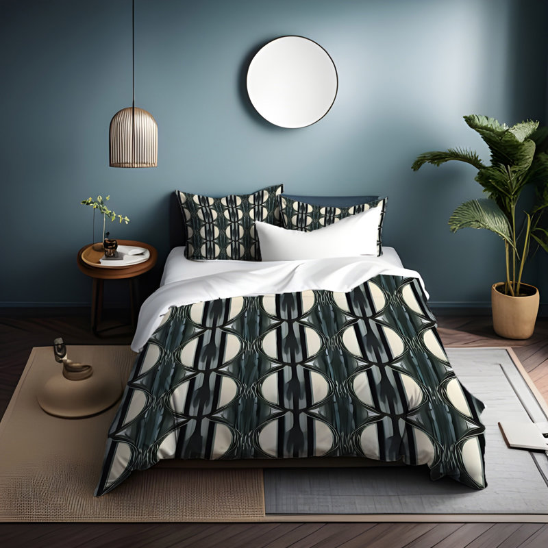 Ensemble de housse de couette Assie, Housse de couette simple + 1 taie décorative pour