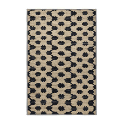 Machine Washable Art Deco Brown Area Rug