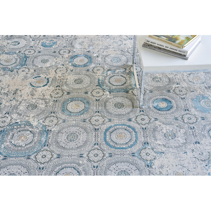 Legacy Blue/Ivory Area Rug, Rectangle 8' x 10'