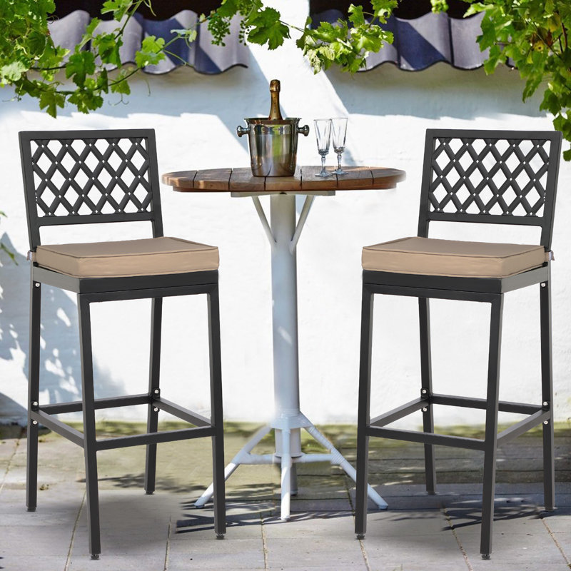 Tabouret de bar 40,1 po avec coussin Randin, Noir