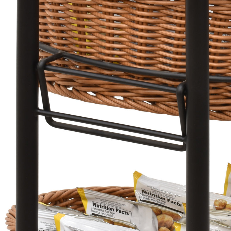 54" H X 15.5" W - 4-Tier Mobile Merchandiser Display Rack With Plastic Wicker Baskets