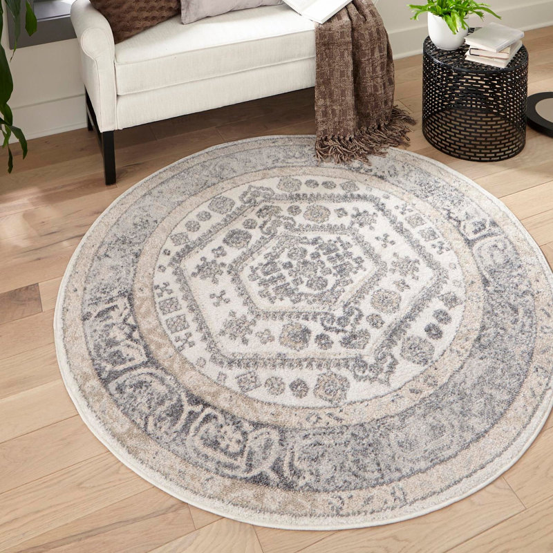 Edson Oriental Indoor Rug, Round 7'