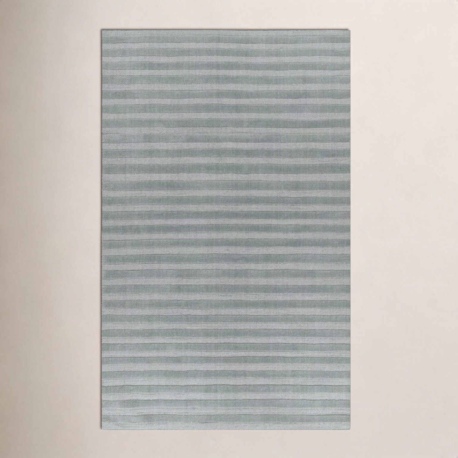 Aldery Light Blue Hand-Loomed Striped Wool Rug, 2' X 3'