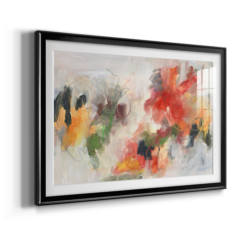 Abstract Floral Delight II - Vintage Botanical Print, Matted and Framed Under Acrylic Glass, Living Room and Dining Room Wall Art