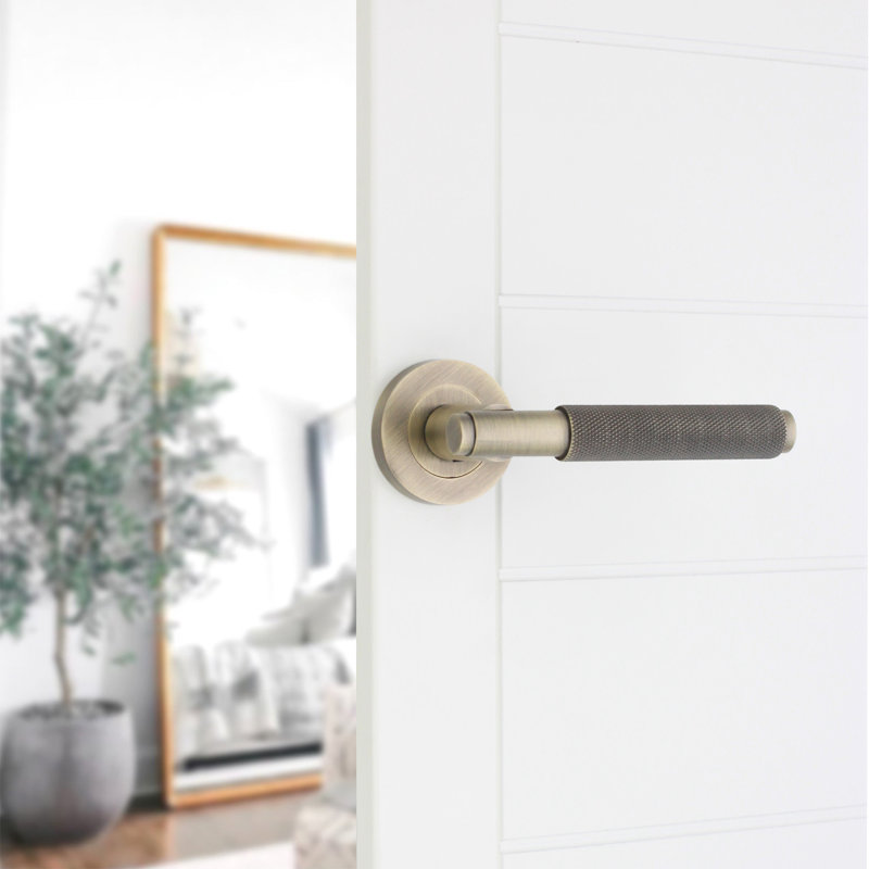 Connaught Knurled Lever on Rose Matt Antique