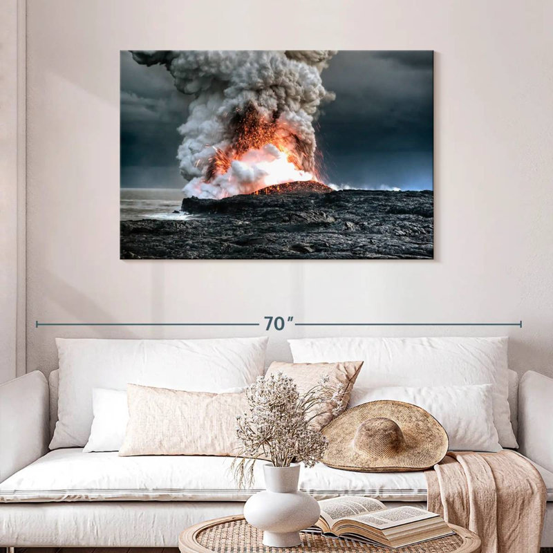 Volcan hawaïen Alvord, H 30 po x l 45 po